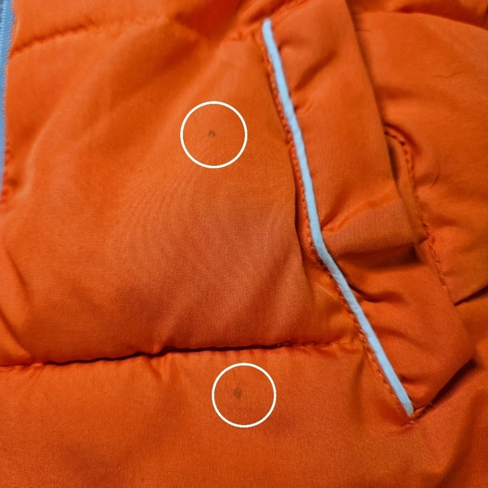 Boys Xtreme Hooded Winter Puffer Sz 4, Orange Retro Colorful Colorblock 90s/00s